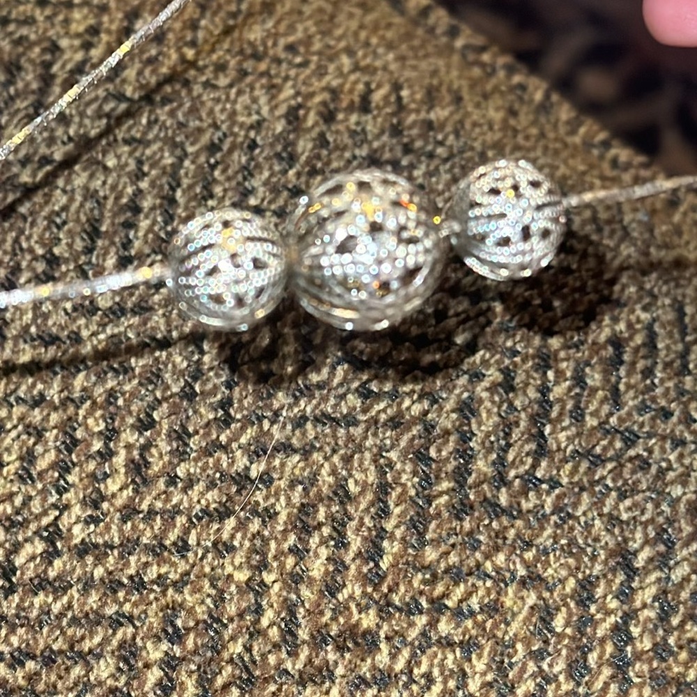 Elegant Silver Beaded Necklace
